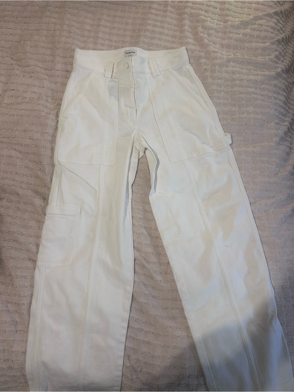 Aritzia Sunday Best White Cargo Carpenter Pants